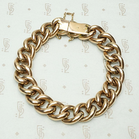 Glossy Rosy Gold Victorian Curb Bracelet, back view