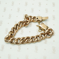 Glossy Rosy Gold Victorian Curb Bracelet, back view