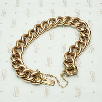 Glossy Rosy Gold Victorian Curb Bracelet