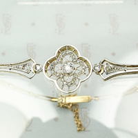 Edwardian Diamond Quatrefoil Bracelet in Platinum & 18k Gold, detail view
