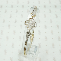 Edwardian Diamond Quatrefoil Bracelet in Platinum & 18k Gold