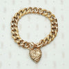 Engraved & Embossed Rose Gold Heart Lock Bracelet