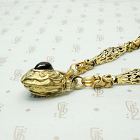 Unbelievable European Heart Lock Bracelet in 18k & Garnet