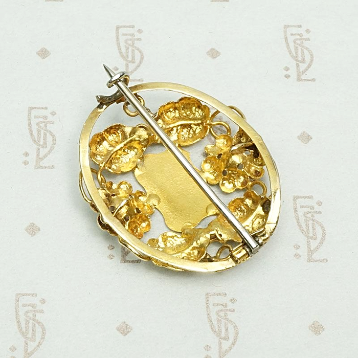 Forget Me Not Brooch in Harrods of London Box, back view