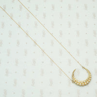 omc diamond and pearl 15k yellow gold waning crescent moon pendant