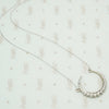 The White Gold Diamond Crescent Moon Necklace