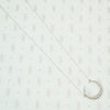 18k white gold crescent moon necklace set with round diamonds