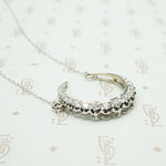 The White Gold Diamond Crescent Moon Necklace