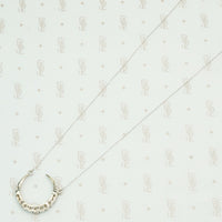 The White Gold Diamond Crescent Moon Necklace