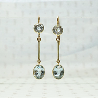 Pure Icy Aquamarine Drop Earrings in 15ct Gold