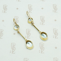 Pure Icy Aquamarine Drop Earrings in 15ct Gold, back view