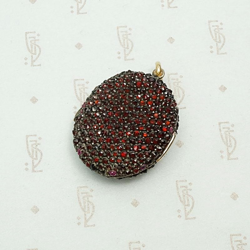 Superb Garnet Encrusted Victorian Locket, back