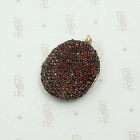 Superb Garnet Encrusted Victorian Locket, back