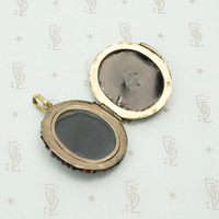 Superb Garnet Encrusted Victorian Locket, interior