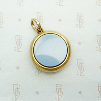Banded Agate & Carnelian Locket with Lucky Four-Leaf Clover