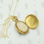 Elevated Victorian Horseshoe Locket, interior view