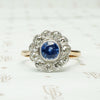 Charming Sapphire & Diamond Floral Cluster Ring