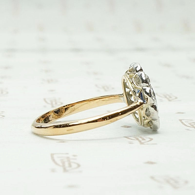 Charming Sapphire & Diamond Floral Cluster Ring