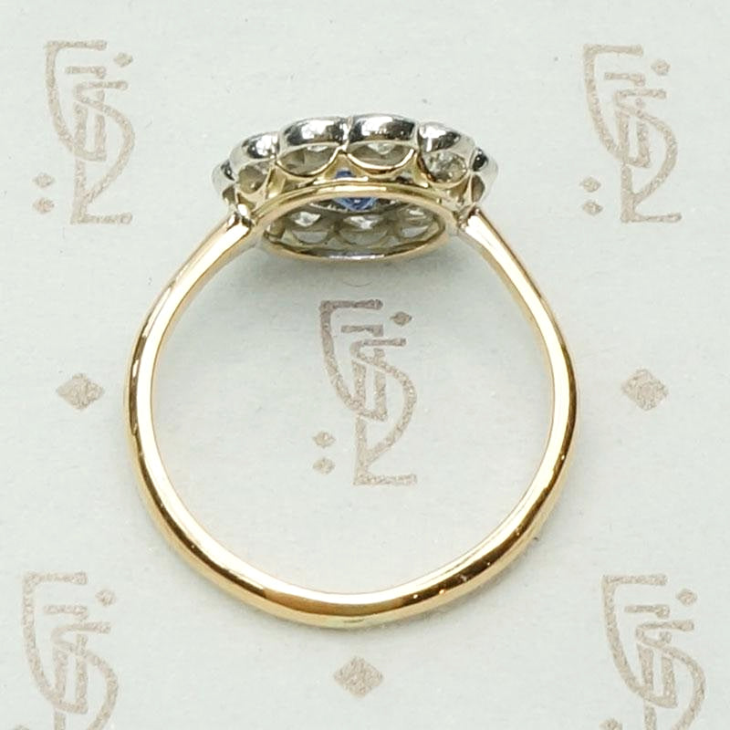 Charming Sapphire & Diamond Floral Cluster Ring
