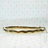 Faceted English Gold Bangle Bracelet
