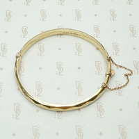 Faceted English Gold Bangle Bracelet