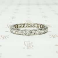Elevated Old Mine Diamond Eternity Band in Platinum