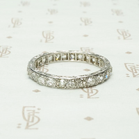 Elevated Old Mine Diamond Eternity Band in Platinum