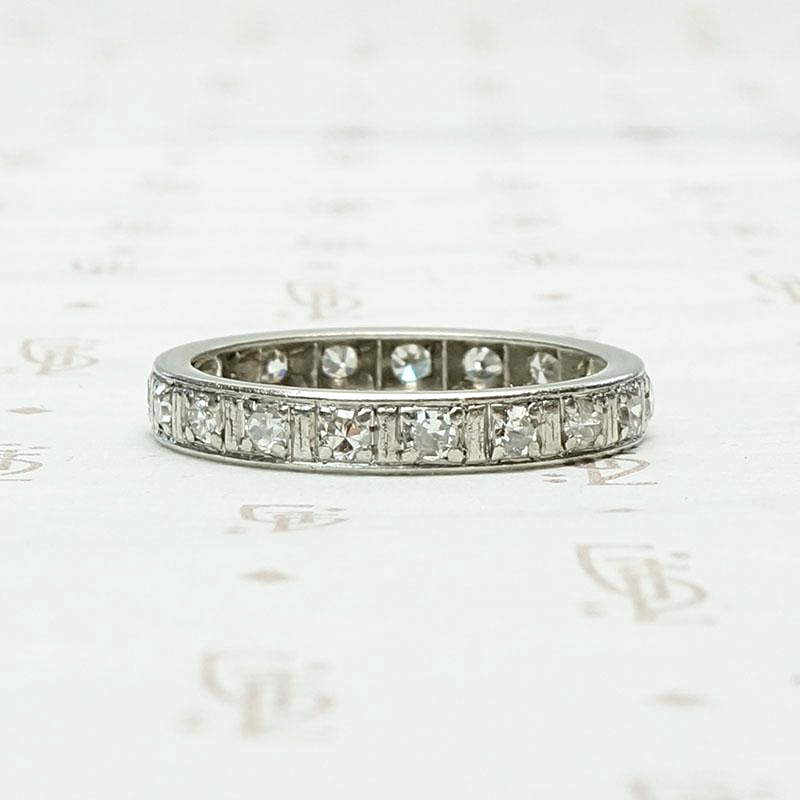 Deco Diamond Eternity Band in Platinum