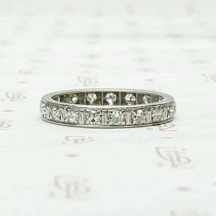 Deco Diamond Eternity Band in Platinum