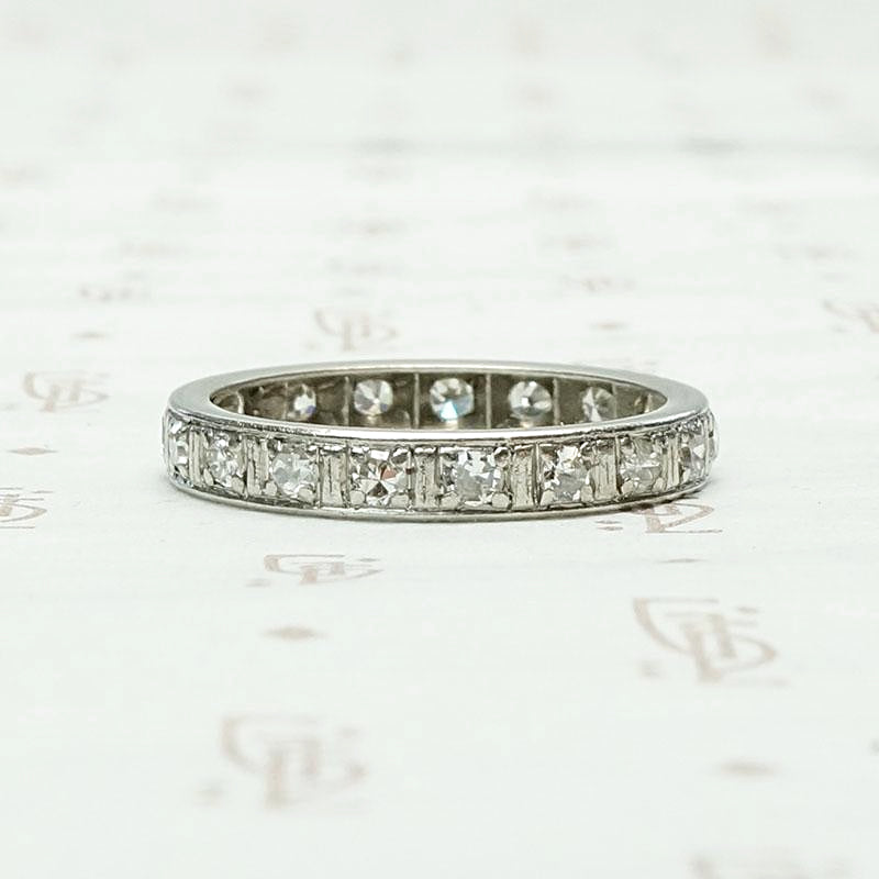 Deco Diamond Eternity Band in Platinum