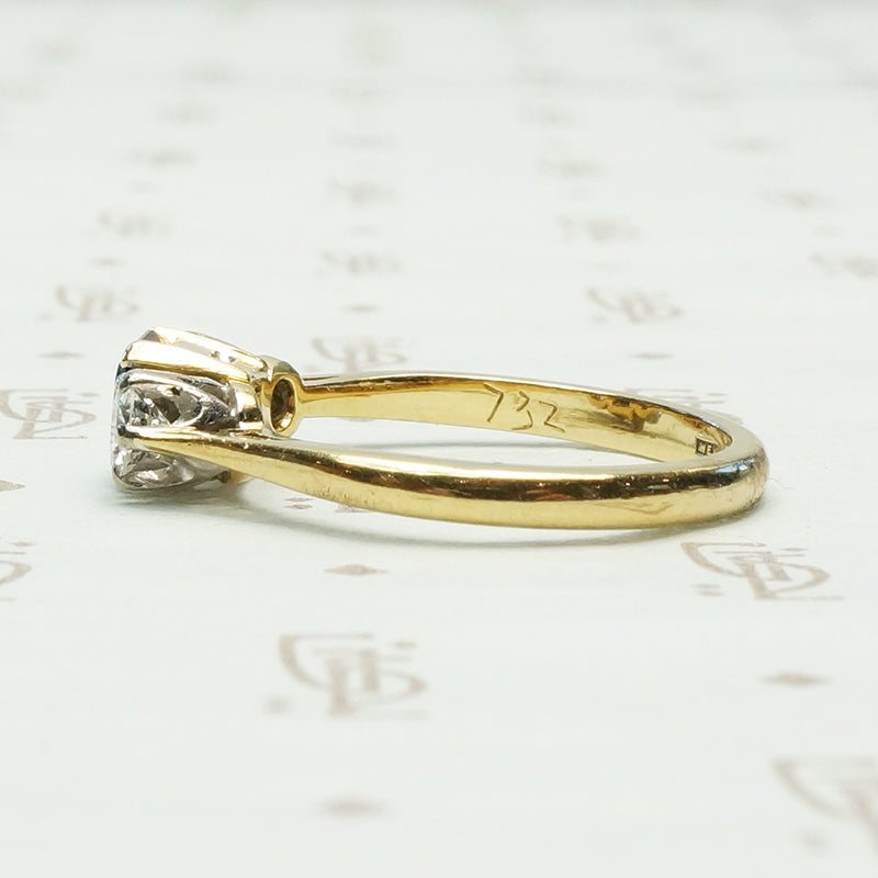 Bold 18k Yellow Gold Sapphire and Diamond Trilogy Ring