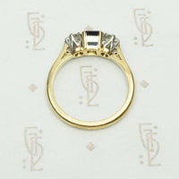 Bold 18k Yellow Gold Sapphire and Diamond Trilogy Ring