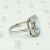 Architectural Aquamarine Art Deco Cocktail Ring