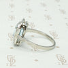 Architectural Aquamarine Art Deco Cocktail Ring