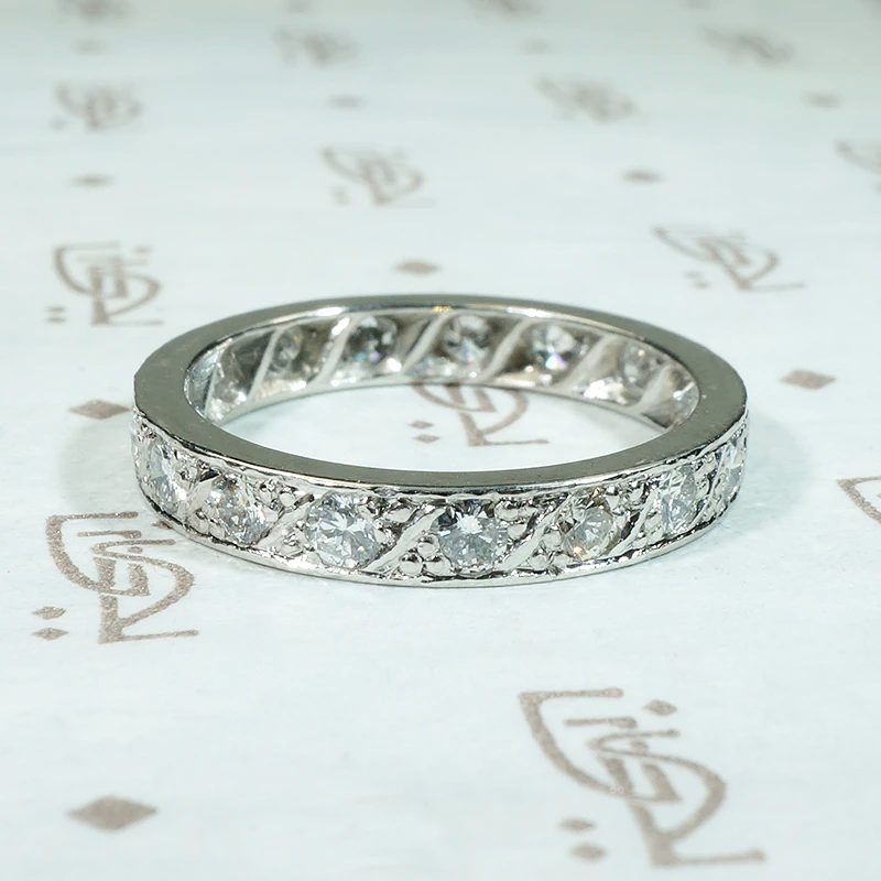Classic Art Deco Eternity Band with Graceful Details