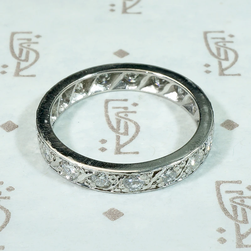 Classic Art Deco Eternity Band with Graceful Details