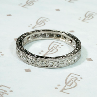 Delightful Engraved Deco Diamond Eternity Band