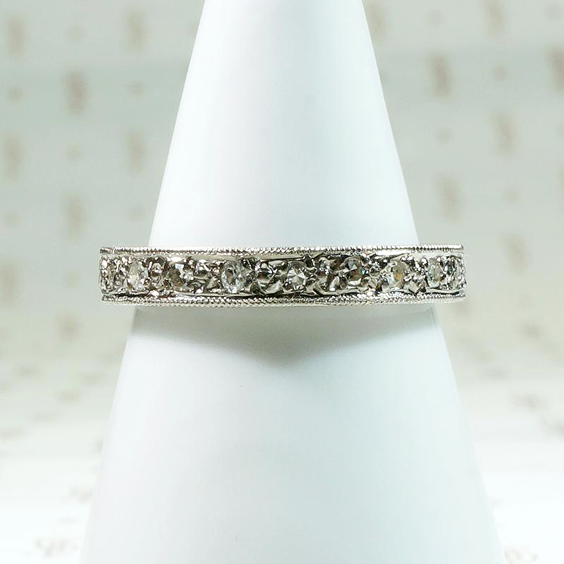 Delightful Engraved Deco Diamond Eternity Band