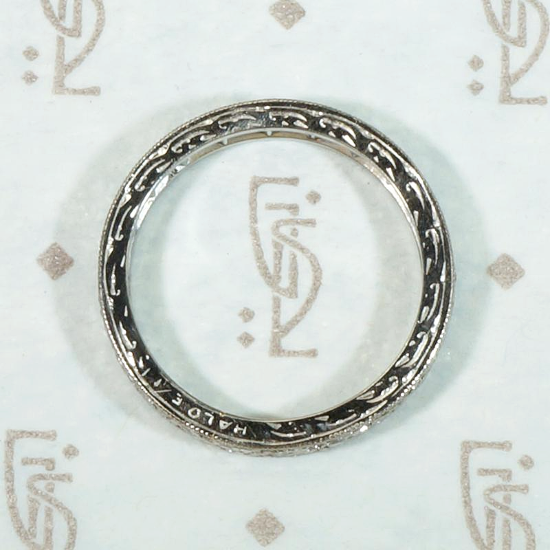 Delightful Engraved Deco Diamond Eternity Band