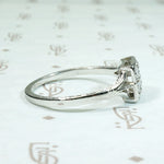 Sparkling Square Old Mine Cluster Ring in Platinum