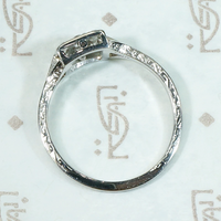 Sparkling Square Old Mine Cluster Ring in Platinum