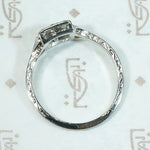 Sparkling Square Old Mine Cluster Ring in Platinum