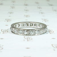 Platinum 1950s Eternity Band with Old Mine Diamonds