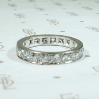 Platinum 1950s Eternity Band with Old Mine Diamonds