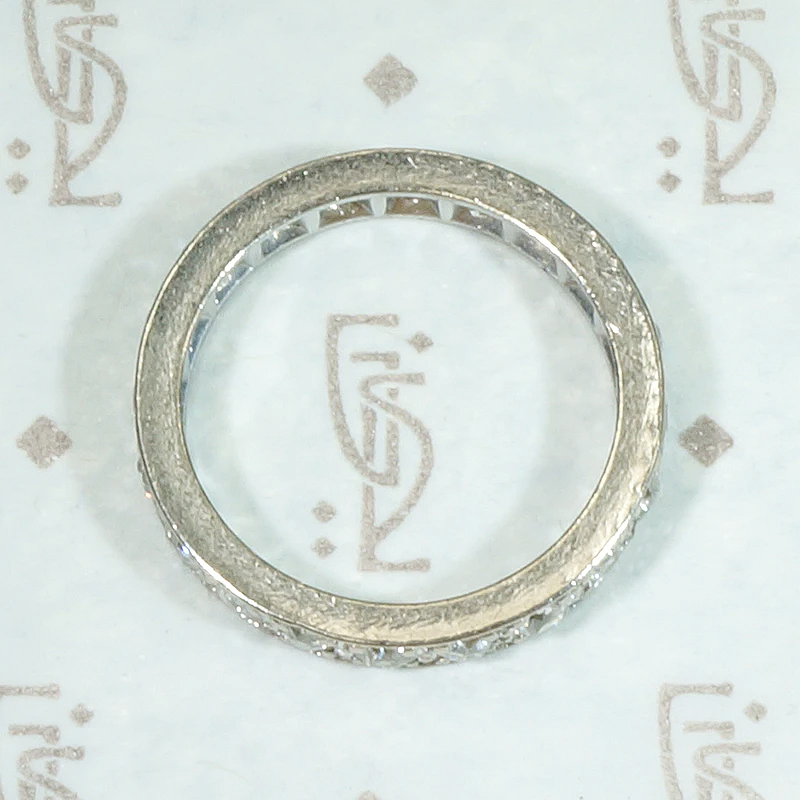 Platinum 1950s Eternity Band with Old Mine Diamonds