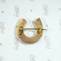 Victorian Horseshoe Brooch in Pearl & Lapis Lazuli