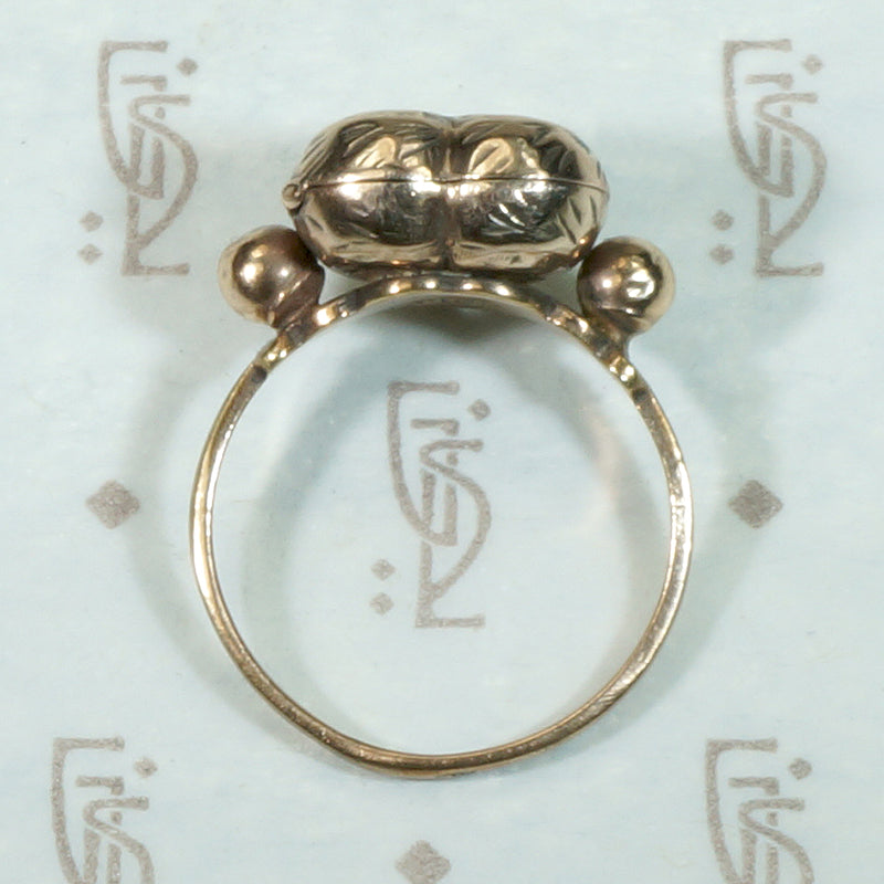 Engraved 9ct Gold Heart Locket Ring