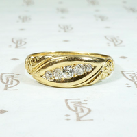 Victorian Gold Band with Jaunty Diamond Flourish