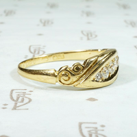 Victorian Gold Band with Jaunty Diamond Flourish