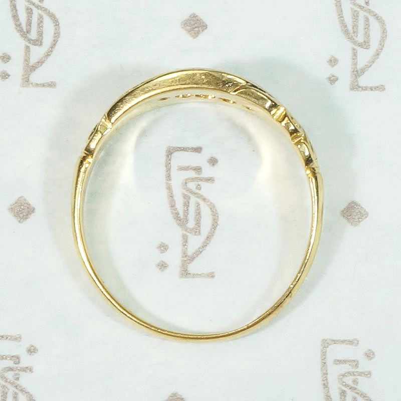 Victorian Gold Band with Jaunty Diamond Flourish
